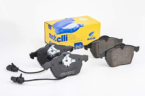 metelligroup 22-0314-0 Pastiglie Freno Anteriori E Posteriori, Made in Italy, Pezzo di Ricambio per Auto/Automobile, Kit da 4 Pezzi, Certificate ECE R90, Prive di Rame