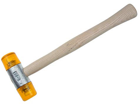 Plastik-Hammer/Kunststoff-Hammer Karosserie Ausbeulhammer mit Eschen-Stiel und Celluloseacetat (CA) Einsätzen L280 mm/ø 32 mm