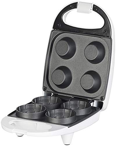 Rosenstein & Söhne Waffelbecher Eisen: Waffeleisen für 4 Mini-Eiswaffelschälchen, antihaft-beschichtet, 520 W (Eiswaffeln, Waffeleisen für Waffelbecher, Backen)