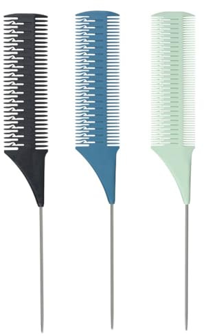 Sibel Set de 3 Peignes à Mèches : Ensemble de Peignes à Mèches pour Tresser - Plastique - 85 gramme - Femmes - Accessoires Coiffure