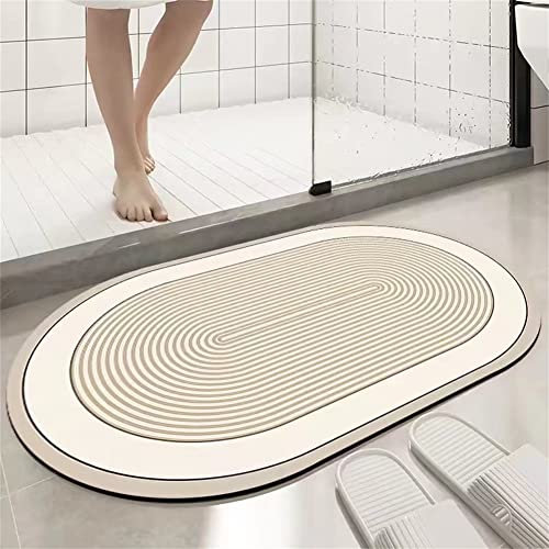 Badematte, Bath Mat, Badvorleger, Duschvorleger, Fußmatte Dusche, Badematten, Duschvorleger Badteppich Rutschfest Waschbar, Bad Badezimmer Teppich, Bathroom Mat, Softmath Badematte Curry hell-40x60cm