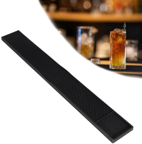 Favengo 1 Stück Barmatte Gummi Abtropfmatte Geschirr Trockenmatte 8 x 60 cm Gläserabtropfmatte Rutschfest und Langlebig Bar Mat Überlaufmatte für Kaffee Bar Club Küche Restaurants Theken (60CM/1PCS)