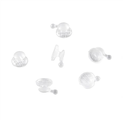 LA MIERE 10Pcs Dental Orthodontic Lingual Button Bondable Ceramic Clear Lingual Buttons with Hook