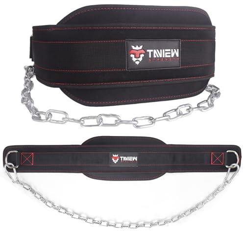 TAVIEW Cinturón de Dips con Cadena - Cinturón de Pesas para Pull-Ups - Cinturón de Dips de Alta Resistencia para Entrenamiento - Cinturón de Pesas para Levantamiento de Pesas para Hombres y Mujeres