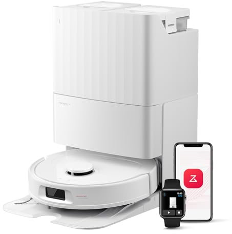 roborock Qrevo Series Robot Vacuum Cleaner with Mop, 10,000Pa Suction, Upgraded from Qrevo S, Dual Anti-Tangle Brushes, Smart Obstacle Avoidance, Auto Mop Washing&Drying, All-in-One Dock,White(QV 35S)