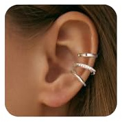 ALEXCRAFT Ear Cuff Earrings Women Wrap Clip Ear Cuff No Piercing Earring Zircons Set 3 Pairs