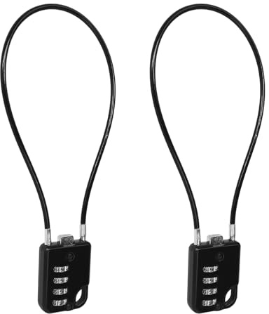 Candado de combinación de 4 dígitos con cable de acero de 30 cm, cerradura de alta seguridad para maletas, equipaje, cajas de herramientas y cascos, resistente, compacto, 2 unidades