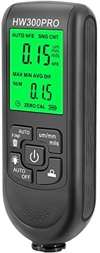 Lackmätare Auto Fe/Nfe-Ssonde Precision Hw-300 pro lackskikttjocklek mätare visualisering läsning professionell multifunktionell lackmätare för automatisk fordonstest (svart)