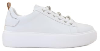 Alviero Martini 1A Classe Sneaker Donna in Eco Nappa Liscia con passalacci Strass Bianche (Bianco, Sistema Taglie Calzature EU, Adulto, Donna, Numero, Media, 40)