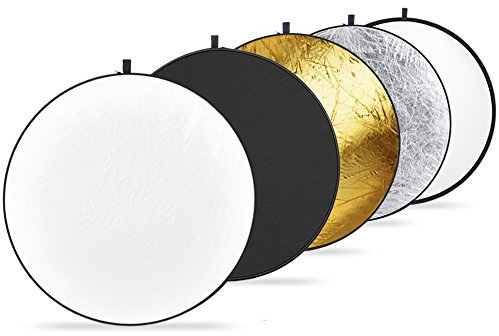 Neewer Fotografische Beleuchtung Reflektor Disc mit Bag – durchscheinend, Silber, Gold, weiß, und Schwarz – 109 cm