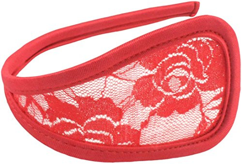 Women Lace C String Thongs, Ladies Mini Cover Sexy Underwear, C Shape Panties for Valentine's day gift CX103 (Red Lace)