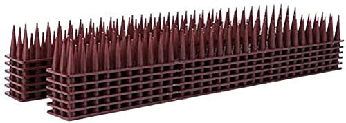 Taubenabwehr Spikes, 3.6M Vogelabwehr 12 Stück Tierabwehr Spikes Kunststoff Taubenschreck Taubenspikes Taubenschutz für Katze, Marder, Taube, Zaun, Fensterbank, Dach, Vogelschutz (Braun)