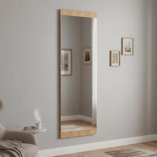 Dmora Spiegel Acamar 40x120 cm Braun Struktur aus Glas