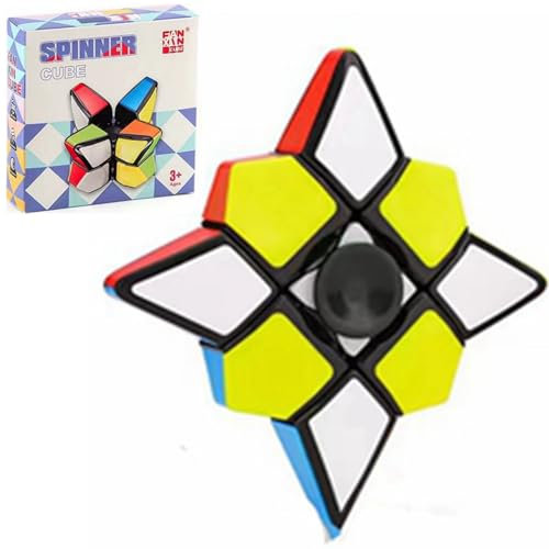 Star Fidget Cube Spinner 2 in 1, 1x3x3 Magic Speed Cube für Erwachsene, Jugendliche und Kinder - tragbar, leicht, Schreibtischspielzeug, Puzzle-Würfel