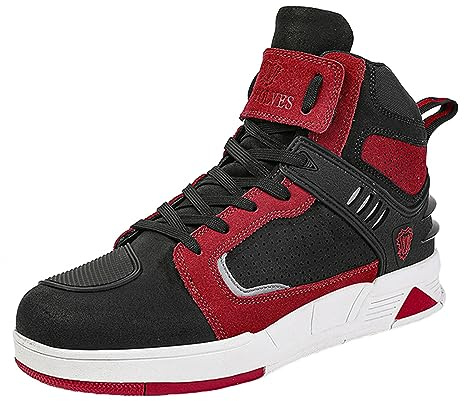 ZHENSI Motorradschuhe Herren Straßen-Motorradstiefel Seitlicher Reißverschluss Atmungsaktiv rutschfest Mit Knöchelstütze Modisches Motocross-Reiten,Rot,43 EU