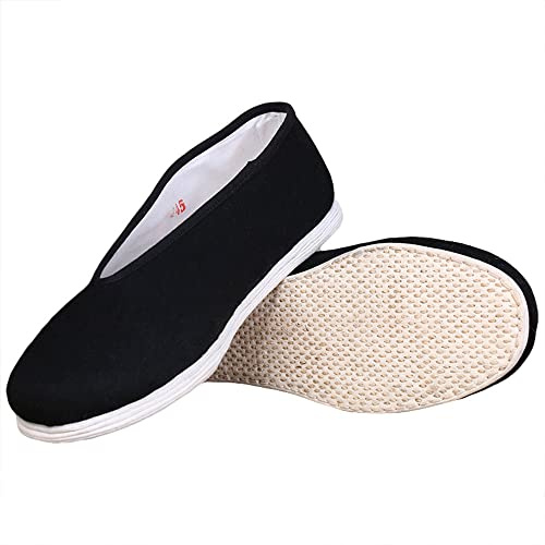 G-LIKE Chaussures chinoises Kungfu Beijing faites à la main en tissu de coton, chaussures traditionnelles pour hommes et femmes, chaussures décontractées Tai Chi plates décontractées, rond, 42 2/3 EU