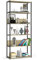 AKORD Bücherregal mit 6 Ablagen 80cm breit | Industrial/Loft-Style | Offen | Skelettbauweise | Standregal | Holz/Metall | Für Küche Schlafzimmer Büro | Regal mit Metallrahmen | Schwarz/Artisach-Eiche