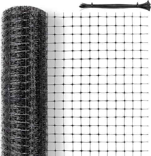 Deer Fence Netting, Garden Bird Netting for Chicken Coops, Plant Covers Fine Mesh Protection Net Black Heavy Duty Trellis for Vegetables