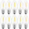 Suncan 10 pezzi E12 C7 LED piccola lampadina 0,8W AC230V, lampadina decorativa E12 in plastica per luci da esterno, luce notturna, 40lm, 2700K bianco caldo, non dimmerabile