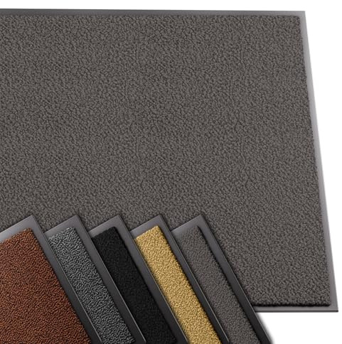 VOUNOT® Felpudo Entrada casa, Alfombra Exterior para Puerta, Impermeable Antideslizante Lavable, Alfombra para Interior y Exterior, 90x150cm, Antracita