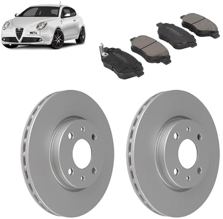 Kit dischi e pastiglie freno anteriori compatibile con Alfa Romeo Mito 2008-2018