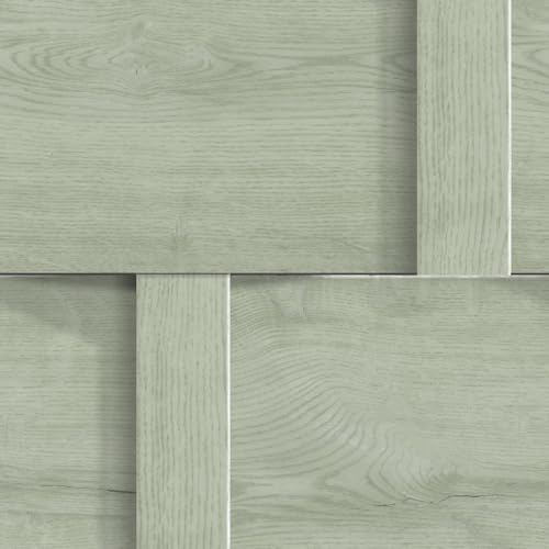 World of Tapet Harrow Weave Träpanel Tapet - Modern tapet för vardagsrum, sovrum, öppen spis - Dekorativt lyxigt väggpapper med vävt effektmönster och 3D-effekt (salvia grön) 3106