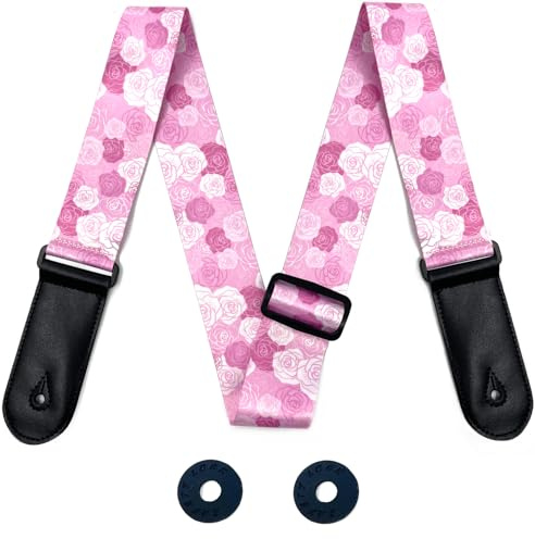 YMTHamaz3 sangle guitare rose