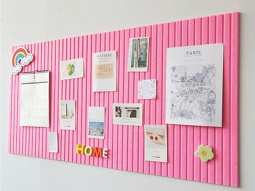 Tableau d'affichage en feutre, carreaux muraux en feutre avec punaise et languettes adhésives amovibles sûres, tableau d'affichage autocollant pour photos, mémos, panneaux en liège (rose)