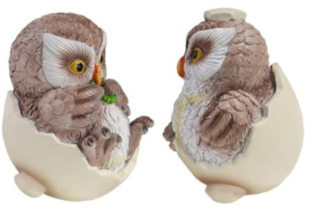 VALICLUD 2 Piezas Figuras de Búho Resina Estatuas Decorativas Realistas para Jardín y Hogar Adornos de Animal Resistente y Detallado para Mesa o Ventana