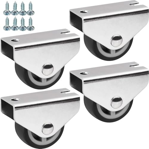 SOTOOLS 4er Set Kastenrollen ERICH für Möbel ohne Bremse – Möbelrollen in dunkelgrau, 30 mm, Polypropylen, hohe Belastbarkeit, Unterbaumontage, Schraubenset 5 x 17 mm