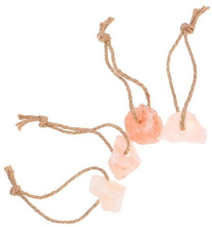 Housoutil Blocco di Sale Minerale Rosa per Cavalli Cervi e Bovini Set da 4 Pezzi da 30-50g Lecca-Sale Ricco di Minerali Essenziali per Benessere e Crescita Animale con Supporto per