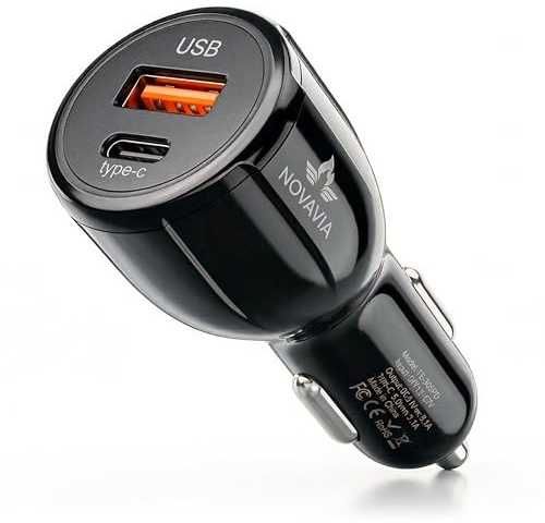 Caricatore Auto USB e USB-C con Cavo Incluso Adattatore Accendisigari per Smartphone e Dispositivi