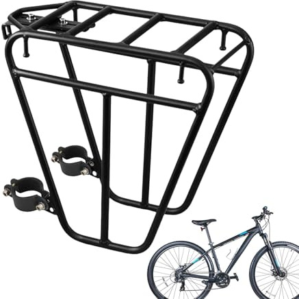 Främre cykelpakethållare, främre pakethållare, framhjul och pakethållare för vandring, camping och utomhus