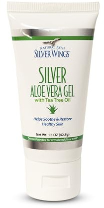 Natural Path Silver Wings Silver Aloe Vera Gel (With Tea Tree Oil, 200 PPM, 1.5 oz)