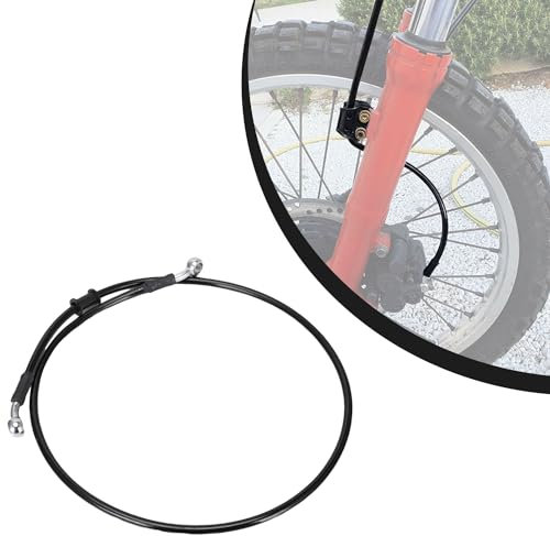 JFG RACING Tubo Freno Moto 140cm,Tubo Freno Anteriore Posteriore Cavo Freno Idraulico Frizione con Guaina Rinforzata per Pit Bike Dirt Bike Enduro Motocross ATV Quad-Nero