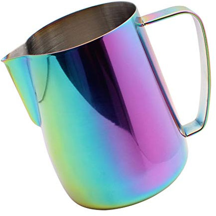 Dianoo Pichet à Lait En Acier Inoxydable Plaqué De Titane Tasse à Café Crémeuse Latte Café Cappuccino Au Lait Multicolore 600ml