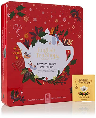 English Tea Shop Premium Holiday Collection Red Gift Tin | 72 Tea Bag Sachets | 108g