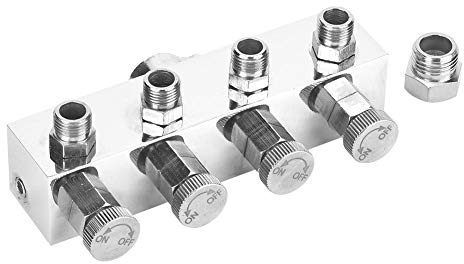 Justerbar Luftslang Splitter, Reglerad Mätning med Aluminium Manifold, Airbrush Adapter Tillbehör för Hobby, Konst och Modellbygge