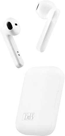 T'nB - Ecouteurs Bluetooth 5.0, TWS sans Fil Semi Intra-Auriculaires avec Microphone Intégré, Autonomie Jusqu’à 19 Heures d’Ecoute, Contrôle Tactile De La Musique Et des Appels, Shiny – Blanc