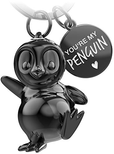 FABACH Pinguin Schlüsselanhänger Breezy - Pinguin Glücksbringer Geschenke Freundin oder Freund - Partner Geschenk Liebe Schlüsselanhänger zu Geburtstag, Jahrestag - Gravur You're my penguin