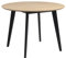 AC Design Furniture Roxanne Runder Esstisch für 4 Personen in Eiche/Schwarz, Ø: 105 x H: 76 cm, Moderner Retro Stil für das Esszimmer, Esstisch Rund
