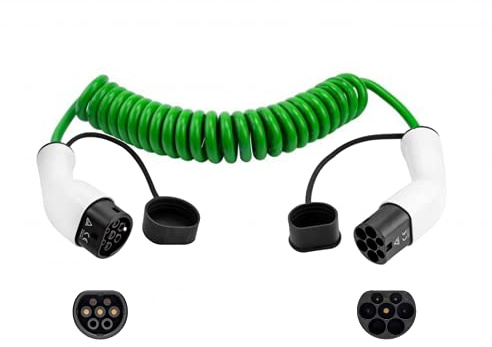 EV EXTRAS Type 2 1.8 metre coiled EV charging cable