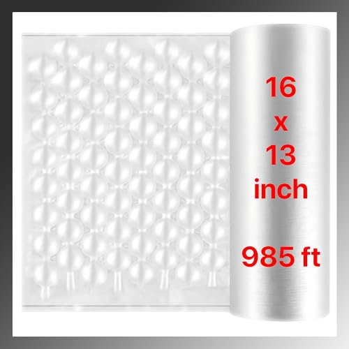 Pokanic Luftpolsterfolie, aufblasbar, 40,6 x 33 cm, 300 m, Luftpolsterfolie, Verpackung, Versand, Umzug (40,6 x 33 cm, 300 m)