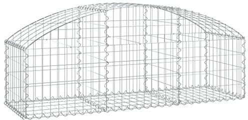 Makastle Parterre surélevé en Gabion arqué, jardinière en Cage à Pierre, Lit Surélevé à Gabion, Parterre de Fleurs Jardin Terrasse Extérieur Jardinière Panier à Pierres, 150x50x40/60 cm Fer galvanisé
