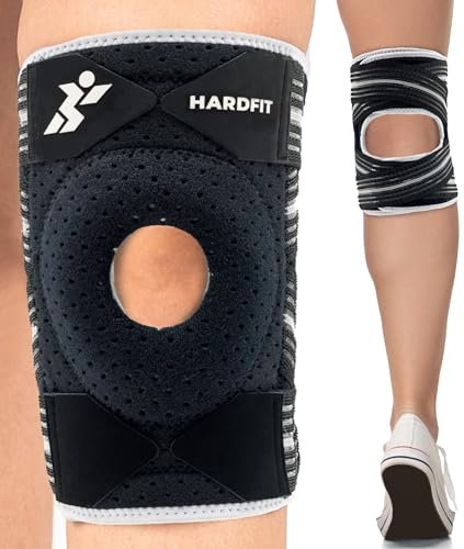 HARDFIT Tutore Ginocchio Menisco - Ginocchiera per Artrosi Ginocchio con Nuovo Sistema di Chiusura a Fasce Regolabili - Ginocchiera Ortopedica Ginocchio e legamenti