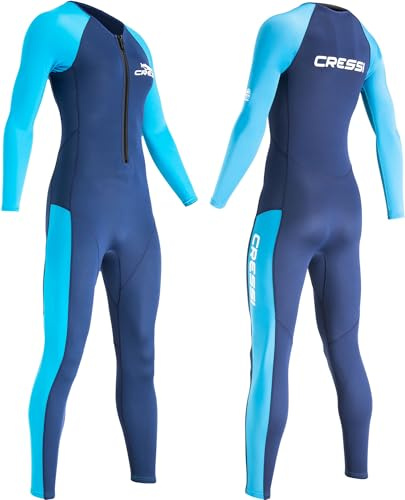 CRESSI Wahoo Lady Monopiece Wetsuit Blue/Azure 2mm L/4 - Combinaison Monopièce Femmes en Premium Néoprène et Élasthanne (1,5/2 mm), Parfaite pour Activités Aquatiques, Bleu/Azure, L/4