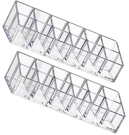 HONMEET 2piezas Cajas De Almacenamiento Para Lápiz Labial De Plástico Transparente Organizadores De Pintalabios Expositores Para Brillo Labial Para Maquillaje