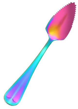 DAWCBVJQ Grapefruktskedar sågtandade rostfritt – långt handtag rostfritt stål kiwisked med tandad kant – bestick köksverktyg, modernt redskap, köksredskap för kiwi, efterrätt, citrusfrukt