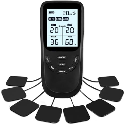 Dual Channel TENS EMS Machine for Pain Relief, 36 Modes TENS Unit Muscle Stimulator,Muscle Stimulator for Strengthening, Back Pain & Joint Pain Relief & Drug-Free Management, Make movement easier