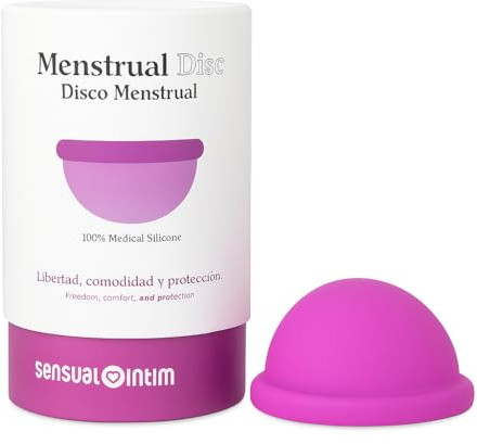 Disco Menstrual Reutilizable – Silicona Médica 100% – Cómodo durante el sexo – Tallas S y L – 12h Protección – Apto para Flujo Abundante – Sin Presión – Ecológico – Hipoalergénico (Grande)